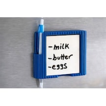 Buzdolabı Notluk Ve Kalem Tutucu - 3d Tasarım Pratik Mutfak Organizer Mavi