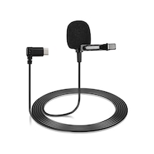 Ranyeek Sjcam Sj20/c200pro Uyumlu Spor Kamera Kragı Mikrofonu - Tüp Kondenser, Tüm Yönlü, Usb-c, 1.5m Kablolu Siyah