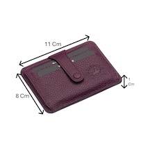 Westpolo Carpi Çok Bölmeli Unisex Hakiki Flötr Deri Kartlık - Mürdüm Mürdüm