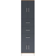 Arges Dolap Tek Raflı 3 Çekmeceli 4 Kapaklı 60x30x243 Çam-ant... Çam