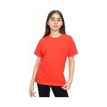 Toontoy Kids Toontoy Kız Çocuk Baskılı Bisiklet Yaka Kısa Kollu Tişört Nar Çiçeği