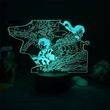 Szypzstore Manga Demon Slayer Gece Lambası Masa Masa Lambaları 3d Led Ev Dekorasyonu Yok Işık Hediye Itq6mn Renkli