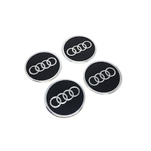 Audi Jant Göbeği Alüminyum Sticker Yapıştırma 60Mm 4'Lü Set