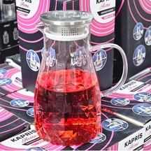 Kapris Metal Kapaklı Cam Sürahi Kap-019