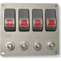 Otomatik Sigortalı 4'lü Karlıng Switch Panel Işıklı İzoleli