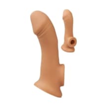 Erofoni Yeni Nesil Ucu 6 CM Dolgulu 20 CM Süper Realistik Uzatmalı Penis Kılıfı﻿﻿