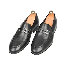 Deepsea Erkek Siyah Tokalı Klasik Ortopedik Hafif Taban Hakiki Deri Casual Ayakkabı Loafer 2509976 Siyah
