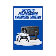 Ers4k Android Smart Wi-fi Çift Kollu Projeksiyon Game Box Kumandalı Taşınabilir Yeni Nesil