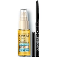 Avon Argan Yağı İçeren Besleyici Saç Serumu 30 ML + Glimmerstick Blackest Black Asansörlü Göz Kalemi