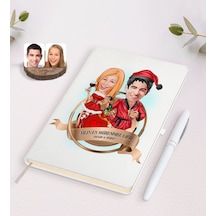 Kişiye Özel Yılın En Mükemmel Çifti Karikatürlü Beyaz Defter ve K N11.1271 Beyaz