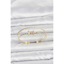 Pirinç Gold Renk Baget Zirkon Taşlı Objeli Kadın Bileklik - Çok Renkli