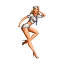 Bay Etiket Pnp4 Denizci Pinup Kizi Sticker