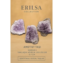 Sertifikalı Ametist Taşı Kütlesi 200-250 Gr Doğal Ham Kristal Ş 57084060