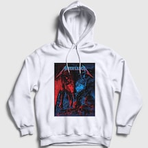 Presmono Unisex Wolf Metallica Kapüşonlu Sweatshirt Beyaz