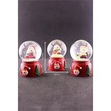 3 Adet Noel Baba Temalı Karışık Mini Boy Işıklı Kar Küresi
