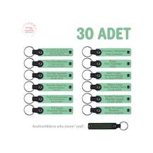 Açık Yeşil, Plates Stüdyosuna İsimli Anı Anahtarlık 30 Lu Set, Müşteriler İçin Kurumsal Hediye Çok Renkli
