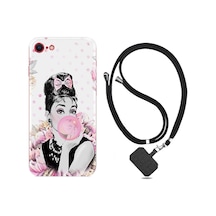 Apple Uyumlu iPhone 6 6S Kılıf Boyun Askılı Audrey Glue 1420