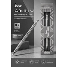 Serve Axium Mekanik Kurşun Kalem 0.7 Mm Alüminyum Gövde - Metalik Gri Çok Renkli
