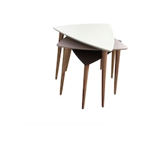 Zigon Sehpa Ahşap Kayın Retro Konik Ayak Model Üçgen Tabla Renk B (322102412)