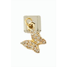 Kelebek - 532 - Sallatılı Çelik Charm - - Novapazr - Gümüş Rengi