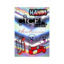 A5 Hologram Sticker 086 Tek Paket Çoklu Sticker Siyah