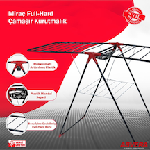 Safir Serisi - Miraç Full-hard Borulu Çamaşır Kurutmalık - Sepetli Çamaşır Kurutma Askısı Antrasit