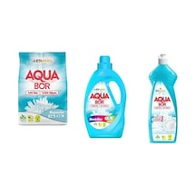 Aquabor Doğal Mineralli 4 Kg Beyaz + Sıvı Renkliler + Elde Bulaşık 3 Lü Set