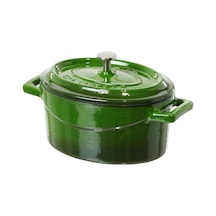 Metal Oval Mini Tencere, Yeşil Çok Renkli
