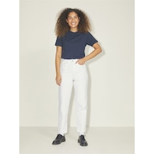Jack & Jones Jjxx Kadın Mom Jean Rahat Kesim Kot Pantolon 12204490 Beyaz