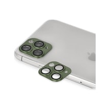 Apple İphone 11 Pro Max Uyumlu Pers Alüminyum Kamera Lens - Yeşil