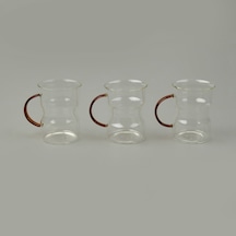 Paçii Keyif 3'lü Renkli Kulplu Cam Kupa - Renkli - 200 Ml