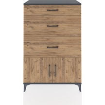 Hyperion Dolap 3 Çekmeceli 2 Kapaklı 88x44x134 Antrasit-çam Antrasit