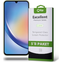 Samsung Galaxy A34 ile Uyumlu Temperli Ekran Koruyucu Kırılmaz Cam Ekonomik 5'li Paket