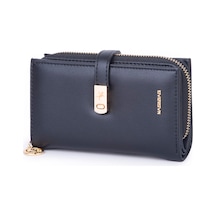 Nas Bag Kadın Orta Boy Kartlık Kağıt Para Ve Bozuk Para Tasarımına Sahip Siyah Dona 16x9 Cm Siyah