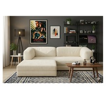 Herev 160 X 160 Sünger Yataklı Köşe Takımı L Tipi Şark Köşe Takımı Fitilli Kadife Yıkanabilir Ve Değiştirilebilir Kumaş Köşe Koltuk Krem