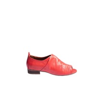01WN5109 Bueno Shoes Kırmızı Deri Kadın Az Topuklu Ayakkabı