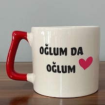 Oğlum Da Oğlum Baskılı Kırmızı Kulplu D Kupa