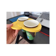 3d Design Çiftli Bardak Taşıyıcı Ve Atıştırmalık Tepsisi - Siyah Diğer