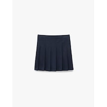 Koton Viskon Karışımlı Basic Pileli Etek Lacivert 6wkg70006aw Lacivert