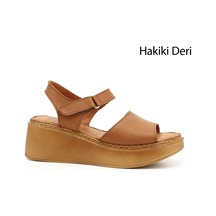 Gönderi(R) Gönderi R Taba Antik Dolgu Taban Hakiki Deri Sandalet Taba