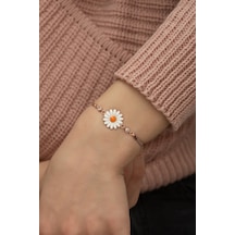 925 Ayar Rose Papatya Kadın Gümüş Bileklik