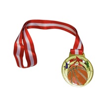 Özel Seri Spor Hatırası Başarı Nişanı Yarışma Ödülü Mad-bas-1 Basketbol Figürlü Madalya 6.5 Cm Çok Renkli