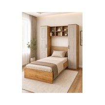 Krayola, Viona 2 Kapaklı Kitaplıklı Karyola - 90x190