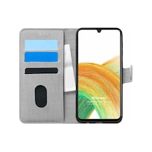 Microsonic Samsung Uyumlu Galaxy A33 5G Kilif Fabric Book Wallet Gri 557082615