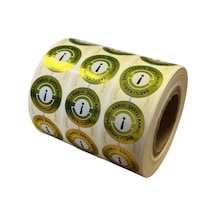 Pp Metalize Kalite Kontrol Şartlı Kabul Etiketi 25mm Çap 2500 Adet Yan Yana 3 Lü Çok Renkli