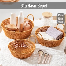 Porsima 304d 3 Lü Düzenleyici Hasır Sepet Seti Ekmeklik Sepet