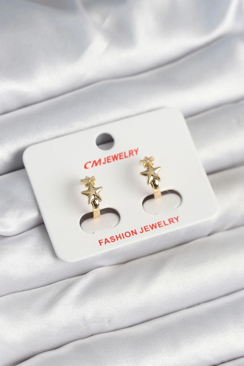 Dodes Dodes Pirinç Gold Renk Yıldız Kadın Küpe Tg27bkp11242 Çok Renkli