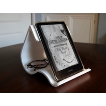 3d Baskı Kavisli Kitap Ve Kindle Standı Okuma İstasyonu Dalgalı Kitap Tutucu Okuma Standı Beyaz
