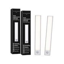 Tıcaro 32 Cm Cct Sensörlü Şarjlı Led Dolap Işığı, 62 Led, 2200 Mah, 2 Adet Gümüş