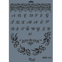 Mey İthalat Rich New Seri N-114 Stencil 35x25 Cm Mavi